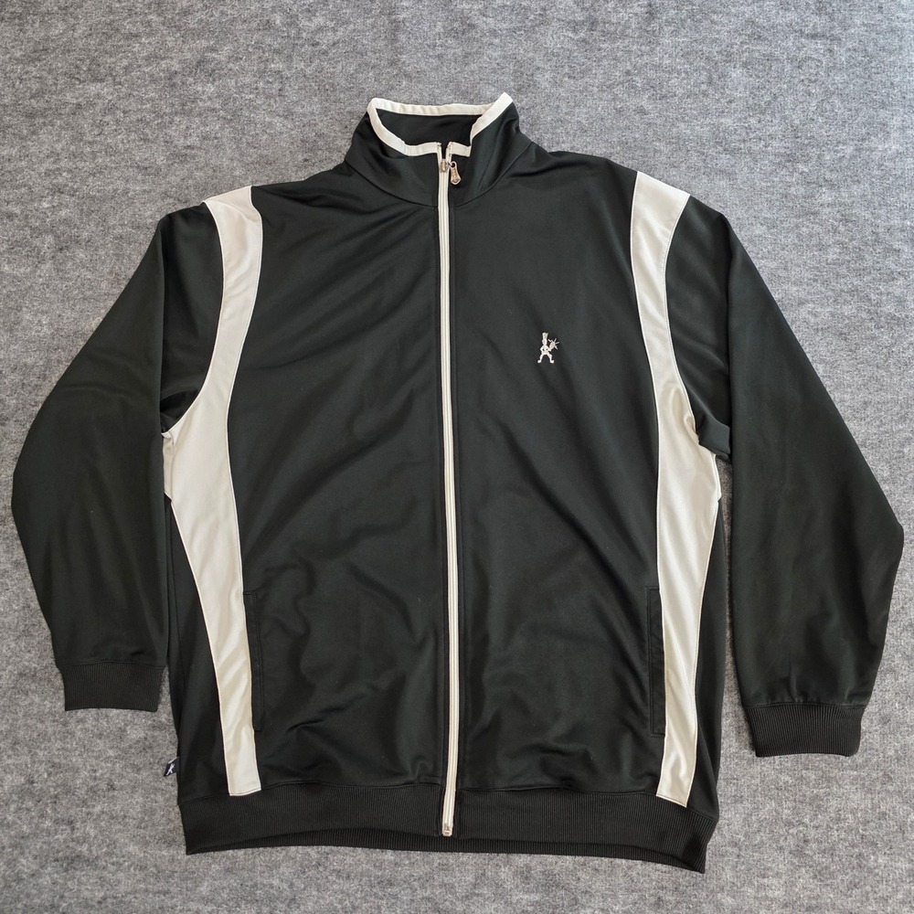Balle De Match Jacket Mens XL‎ Black White Track Jacket Full Zip Tennis Athletic